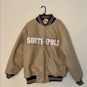 Southpole Authentic Collection Biege Bomber Jacket Mens Size L